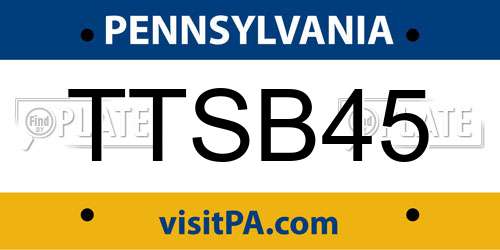 TTSB45 Pennsylvania License Plate