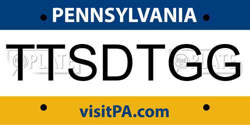 TTSDTGG Pennsylvania License Plate