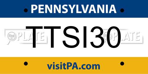 TTSI30 Pennsylvania License Plate