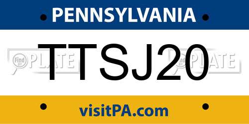 TTSJ20 Pennsylvania License Plate