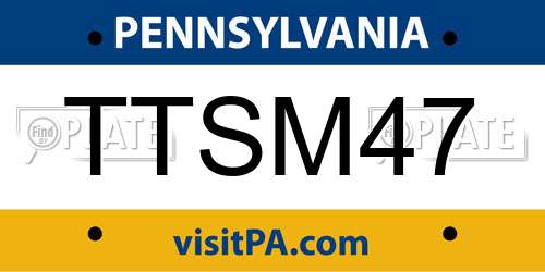 TTSM47 Pennsylvania License Plate