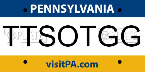 TTSOTGG Pennsylvania License Plate