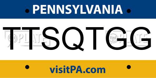 TTSQTGG Pennsylvania License Plate