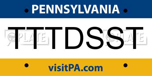 TTTDSST Pennsylvania License Plate