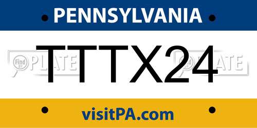 TTTX24 Pennsylvania License Plate