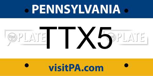 TTX5 Pennsylvania License Plate