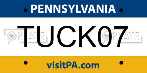 TUCK07 Pennsylvania License Plate