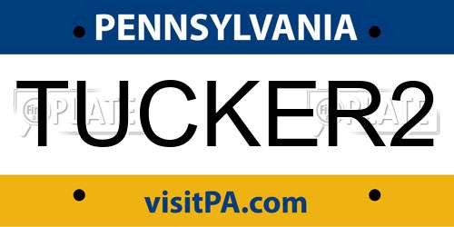 TUCKER2 Pennsylvania License Plate