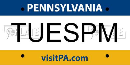TUESPM Pennsylvania License Plate