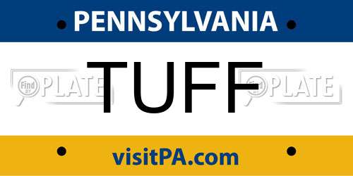 TUFF Pennsylvania License Plate