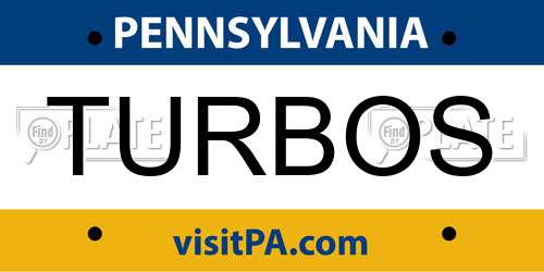 TURBOS Pennsylvania License Plate