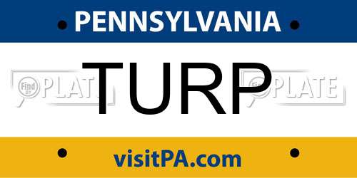 TURP Pennsylvania License Plate