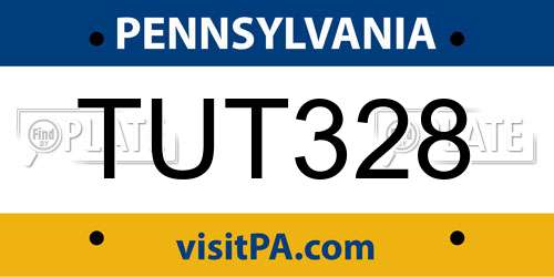 TUT328 Pennsylvania License Plate