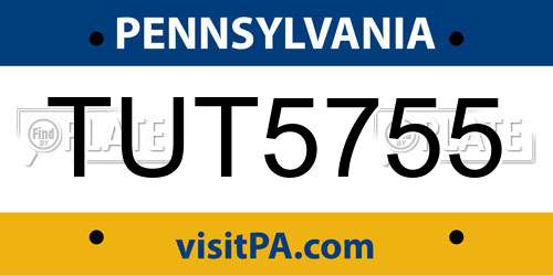 TUT5755 Pennsylvania License Plate