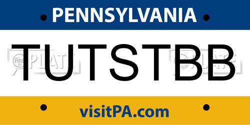 TUTSTBB Pennsylvania License Plate
