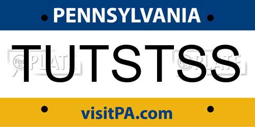 TUTSTSS Pennsylvania License Plate