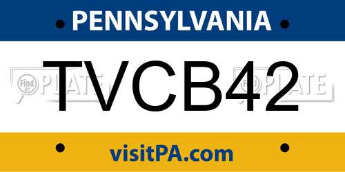 TVCB42 Pennsylvania License Plate