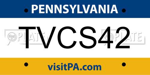 TVCS42 Pennsylvania License Plate