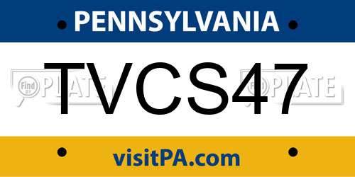 TVCS47 Pennsylvania License Plate