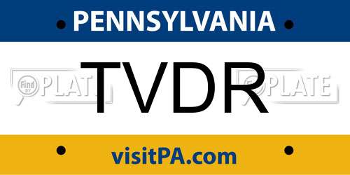 TVDR Pennsylvania License Plate