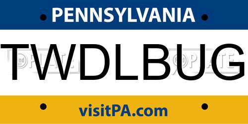 TWDLBUG Pennsylvania License Plate