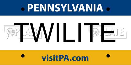 TWILITE Pennsylvania License Plate