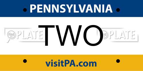 TWO Pennsylvania License Plate