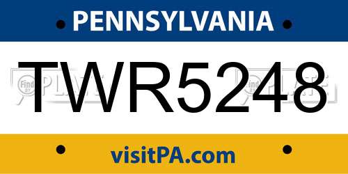 TWR5248 Pennsylvania License Plate