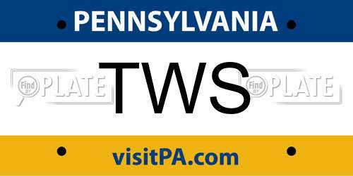 TWS Pennsylvania License Plate