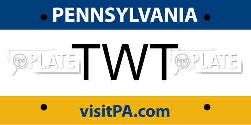 TWT Pennsylvania License Plate