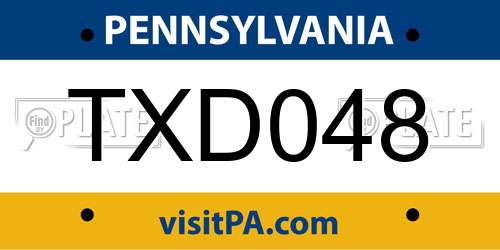 TXD048 Pennsylvania License Plate