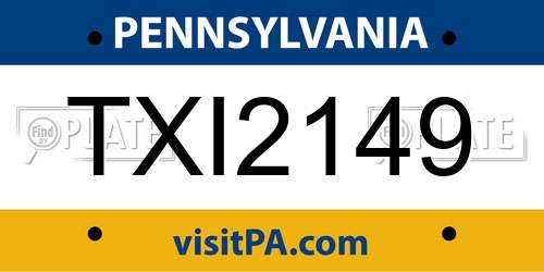 TXI2149 Pennsylvania License Plate