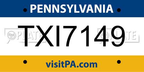 TXI7149 Pennsylvania License Plate