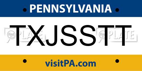 TXJSSTT Pennsylvania License Plate