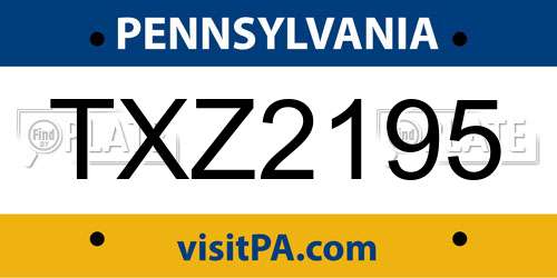 TXZ2195 Pennsylvania License Plate