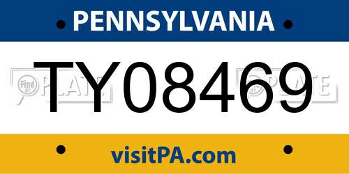 TY08469 Pennsylvania License Plate