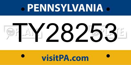 TY28253 Pennsylvania License Plate