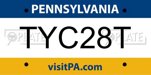 TYC28T Pennsylvania License Plate