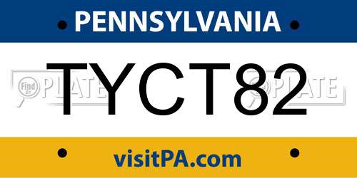 TYCT82 Pennsylvania License Plate
