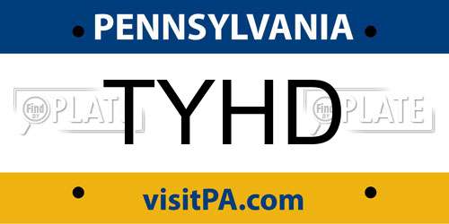 TYHD Pennsylvania License Plate