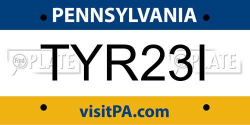 TYR23I Pennsylvania License Plate