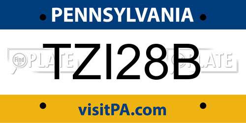 TZI28B Pennsylvania License Plate