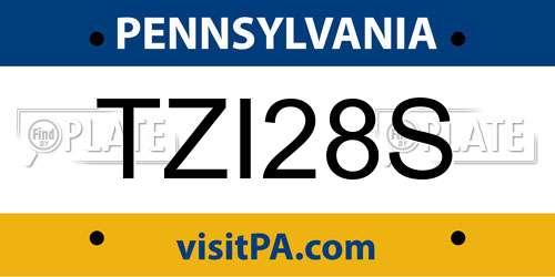 TZI28S Pennsylvania License Plate