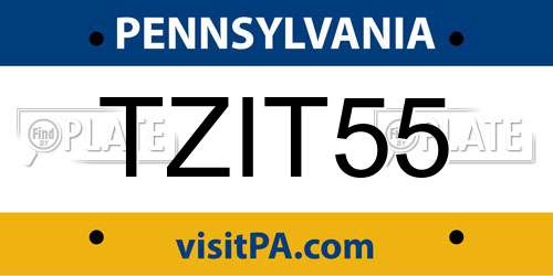 TZIT55 Pennsylvania License Plate