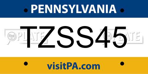 TZSS45 Pennsylvania License Plate