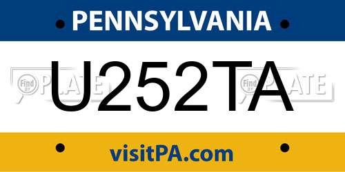U252TA Pennsylvania License Plate