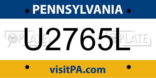 U2765L Pennsylvania License Plate