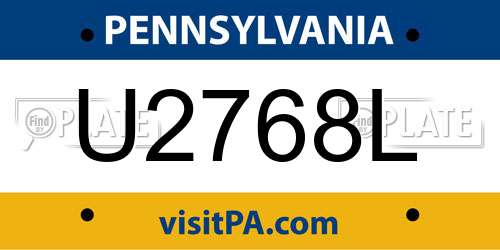 U2768L Pennsylvania License Plate