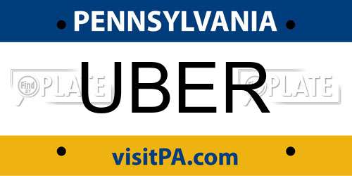 UBER Pennsylvania License Plate