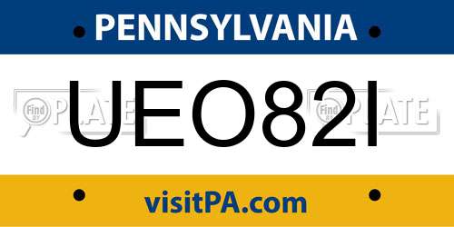 UEO82I Pennsylvania License Plate